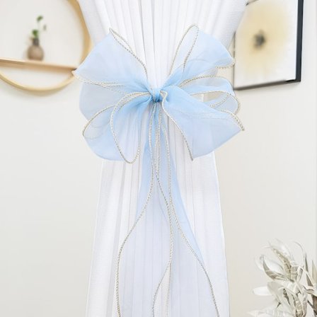 Sæt med 2 håndlavede reb gardinholdere til boligindretning (sløjfe)