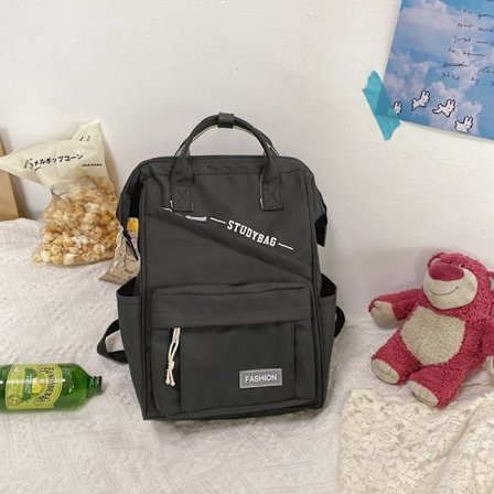 Ryggsäck enfärgad ryggsäck stor kapacitet väska högskolestudent gymnasieelev skolväska resväska