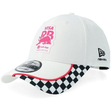 New Era - Vit adjustable Keps - RB F1 26 Checkerboard 9FORTY White Adjustable @ Hatstore