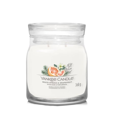 Yankee Candle Signature Jar Candles White Spruce & Grapefruit 368g - Candela Profumata