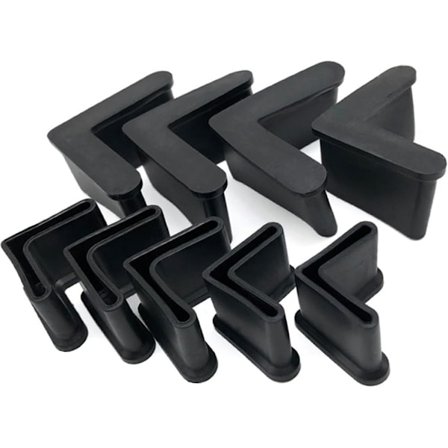 16 st (25 mm x 25 mm) L-formade vinkeljärnsskydd i gummi, möbelvinkeljärnsfötter, möbelbenskydd i gummi, svart