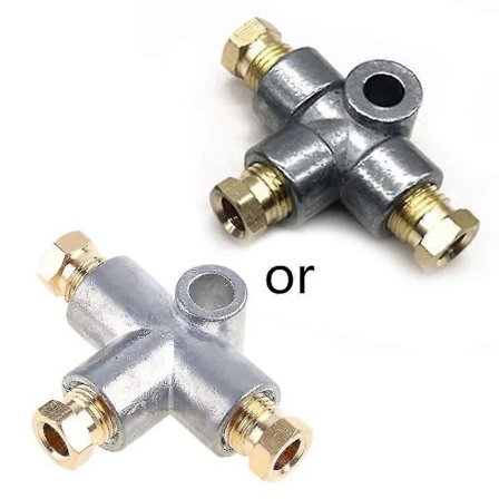 Hydraulisk broms T-koppling 3-vägs för T-stycke Bromsrör med 3 hanmuttrar