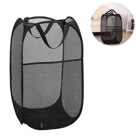 Sammenleggbar kleskurv, oppbevaringskurv for klesvask, oppbevaringskurv, bøtte, rund oppbevaring, kompatibel for hjemmeorganisering, barnerom