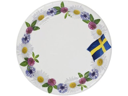 Tallrik blommor 23cm FSC 8/fp - Lyreco - Kök och servering - Engångsartiklar - Tallrikar - Papper