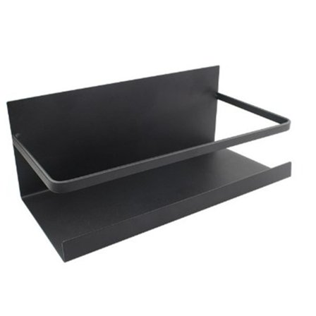 Magnetisk Hylla Kolstål Justerbar Utrymmesbesparande Stark Magnetisk Kylskåpsorganisatör för Kylskåp Hållande Burkar Svart