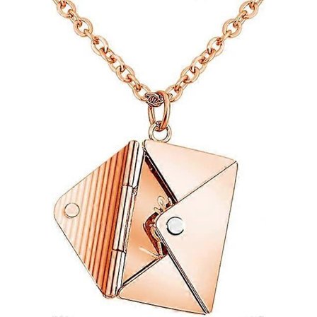 Par Kærlighedsbrev Kuvert Vedhæng Halskæde, Tilståelse Elsker Dig Kuvert Halskæde, Dame Foto Vedhæng Halskæder Rosaguld