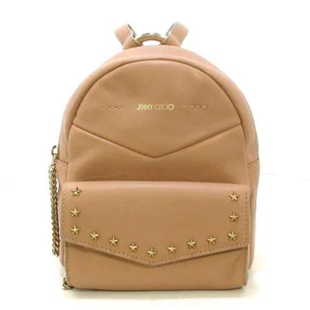 Jimmy Choo Pre-owned, Pre-owned Leather Backpacks Beige, Dames, Maat:ONE Size