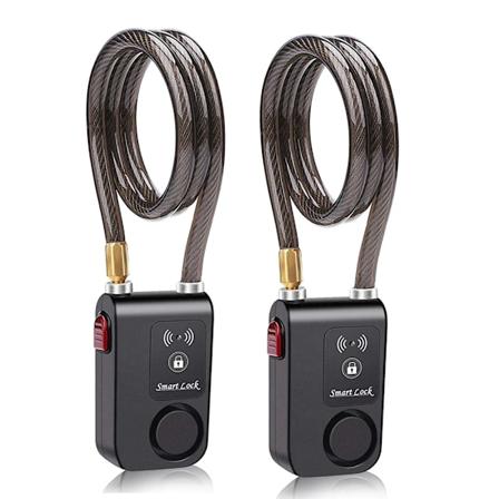 Camluxy Cykelalarm Lås 110dB Sikkerhed Smart Bluetooth Fjernbetjening Cykel Lås Tyverisikring Vibration til Motor Vandafvisende 2PCS