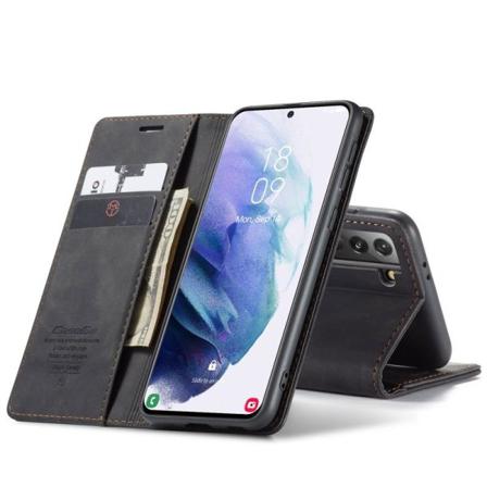 Samsung S21 Plus Exklusivt Elegant Flipfodral Caseme 3-fack Svart