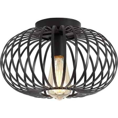 Loftslampe Rustik Industri Metalbur Semi-Flush Loftslampe til Entre Stue Soveværelse Køkken_TF_TF