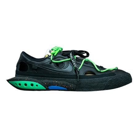 Nike, Nike Blazer Low Off-White Black Electro Green Zwart, unisex, Maat:36 EU