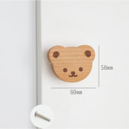 Bjørn - Træ dyreskab håndtag træ sky krog møbel h