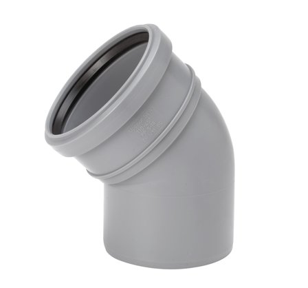 Uponor 3002601581 Grunnavløpsrør 45° 50 mm, Installasjon