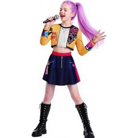 Hot deal til lav pris! 2025 Demon Hunter K-Pop Kostyme | Halloween Antrekk Kvinner Barn Cosplay Nr 6 2-dels sett No. 6 2-dels sett - Glad