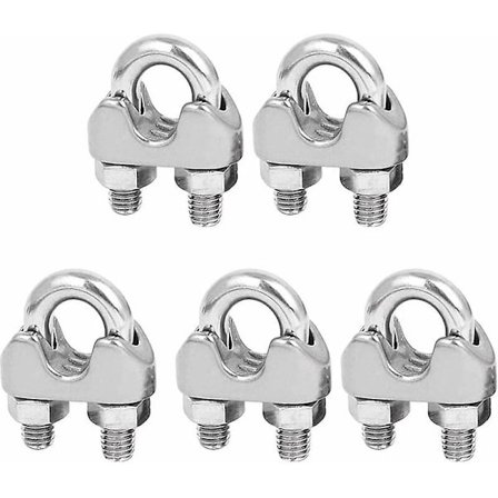 Kabelklämmor 5 st M6 Stålkabelklämma U-formade klämmor U-bult U-formad repklämma för kabelstålklädsel Stålkabelklämma Stålklämmor