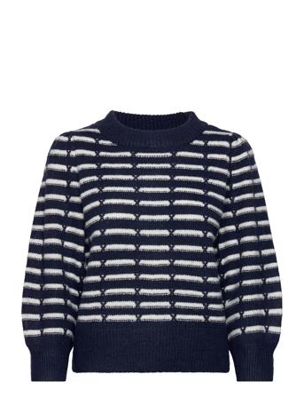 Vmleonor 3/4 O-Neck Pullover Ga Boo Navy Vero Moda