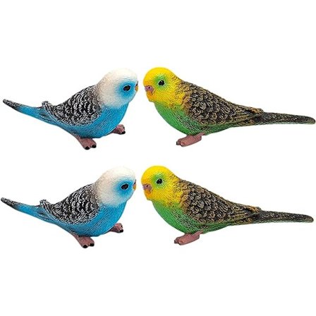 4 Pak Fugle Dekorative Figurer, Mini Søde Falske Papegøje Fugl Parakitter Dyremodel Legetøj Hjem Dekoration Have Kage Dekoration