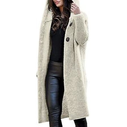 Damtröja för vardaglig tröja Drop Shoulder Ytterkläder för skola kontor lounge Daily-green(L Beige)