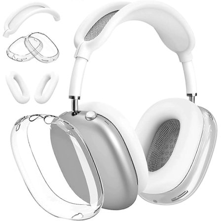 Mjukt skal kompatibelt med AirPods Max hörlurar, genomskinligt anti-repskydd för öronkuddar, TPU skyddande öronkåpor tillbehör