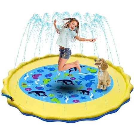 Vesisuihkumatto roiskesuoja lapsille lelut 170 cm ulkona vesisuihkumatto roiskesuoja puutarhaan uima-altaalle rannalle perhe lapsille