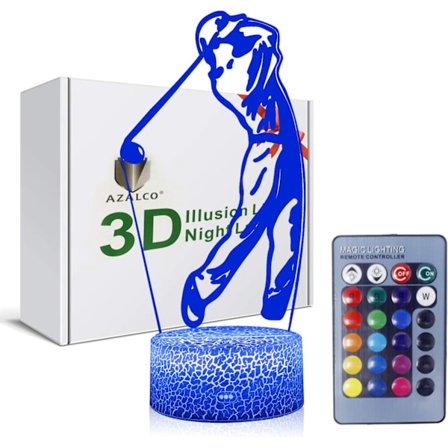 3D Illusion Golf Nattlampa 16 Färgförändring Touch Whit