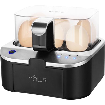 Hâws Årø snakkende eggekoker til 6 egg, svart/sølv - Kjøp kjøkkenmaskin hos Bakeren og Kokken