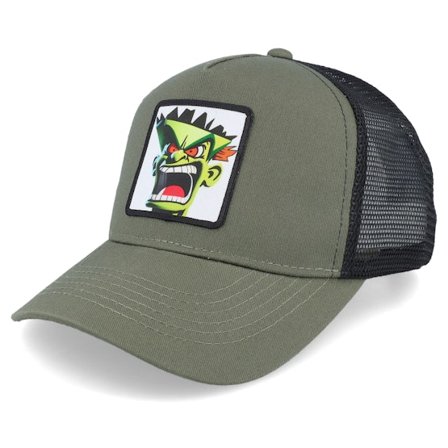 Kiddo Cap - Kids Green Monster Dark Green/Black Trucker Trucker Green Cap - @ Hatstore