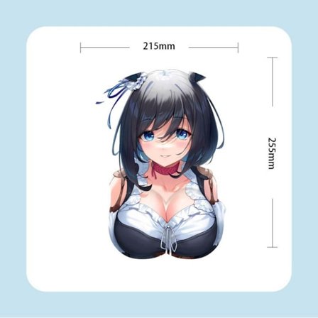 Sexig mus vadderar Tecknad film Anime 3D bröst Mousepad handledsstöd