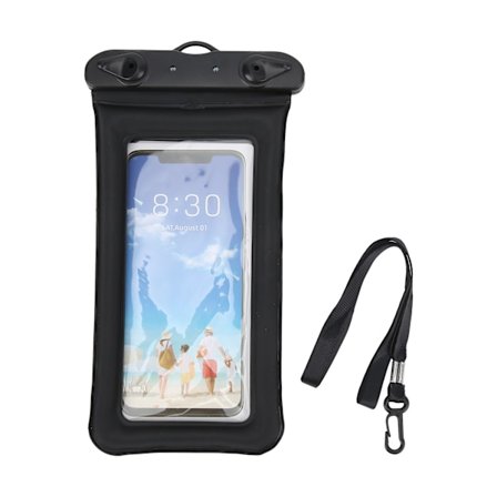 Sinetöity kelluva puhelimen vedenpitävä laukku vedenpitävään suojakoteloon musta