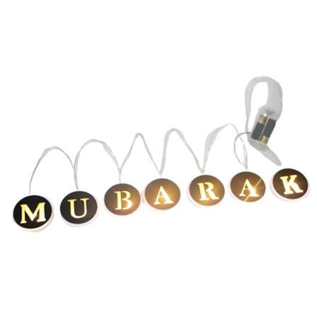 Ramadan LED merkkijono valokoriste puinen ontot kirjaimet riipus Ramadan Eid Mubarak kodin sisustukseen A A