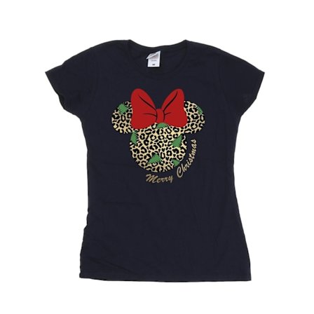 Disney Dam/Kvinnor Minnie Mouse Leopard Jul Bomull T-shirt