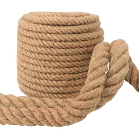 20mm Jute Tau for Trappegelender, Balkongrekkverk, Sleping, Husker, Skip, Løfting, Klatring i Gym, 10m