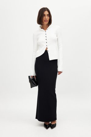 NA-KD Maxikjol med slits - Maxikjolar - Svart - XS