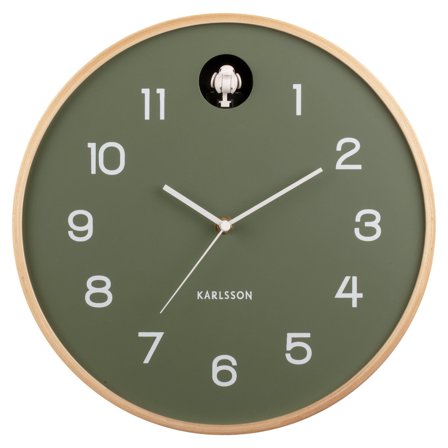 Karlsson Natural Cuckoo vægur 31,5 cm, grøn | KitchenOne