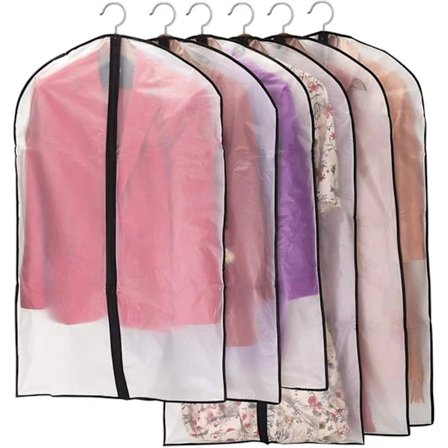 Klesposer 6-pakning, transparente dressposer, 120 x 60 cm + 100 x 60 cm pustende stoffdresspose for dresser, kjoler, frakker[YDE]