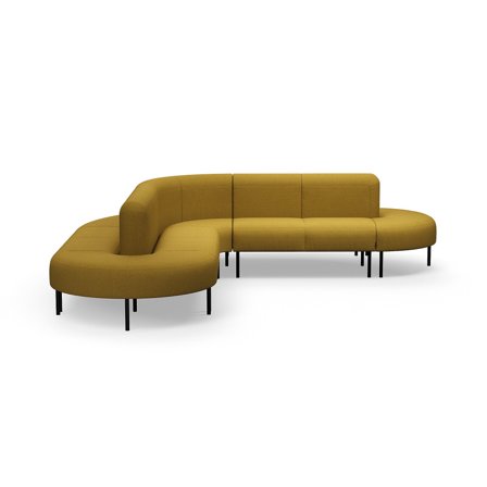 Sofa VARIETY, L-förmig, Stoff Blues CSII, gold