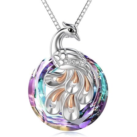 Halsband med berlock för kvinnor, 925 silver med smycken