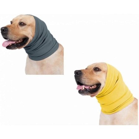 2 stk. ørebeskyttere til kæledyr, hundeørebeskyttelse, hovedbeklædning til kæledyr, til støjreduktion, hunde hals- og ørevarmere, ørevarmerhætte til 