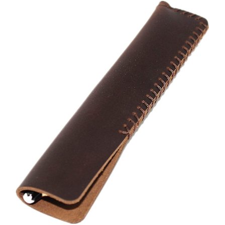 Handmade Genuine Leather Single Pen Case Fountain Pen Sleeve Holder Pouch Cover Vintage (coffee)