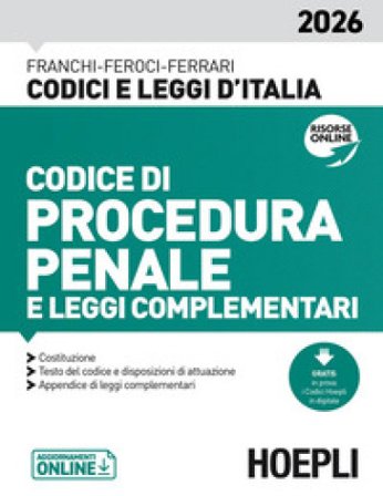 Codice di procedura penale e leggi complementari 2026. Nuova ediz. Luigi Franchi