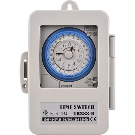 24 timmars timer IP53-klassad programmerbar timerbox AC 100-240V 15 minuters intervall 96 gånger PÅ/AV