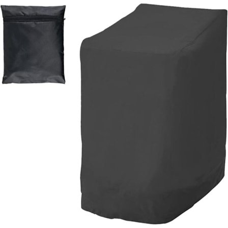 Havemøbelovertræk til 6 stabelstole, vandtæt anti-UV udendørs havemøbelovertræk i 210D Oxford stof 114 x 85 x 65 cm sort