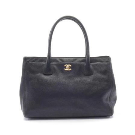 Chanel Vintage Pre-owned Tote Väska svart, Dam Vintage Väskor, Dam, Storlek: ONE SIZE