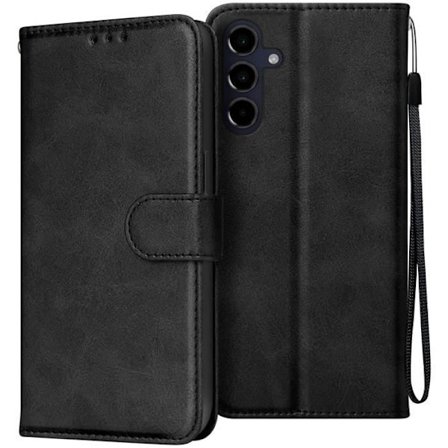 Ärende för Samsung Galaxy A16 - MÄRKE - Svart - Vegansk läder - Handrem - Videostöd