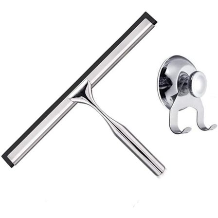 Bruse Squeegee Rustfrit Stål Vindue Squeegee Ingen Boring Selv