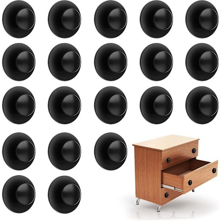 20-pakning selvklebende skuffeknotter, ingen boring, matt svart, Inst, ZQKLA