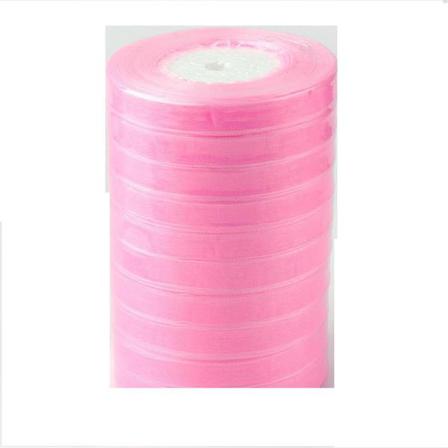 1 Rulle (50yard=45,78 Mt.) Rosa Organzaband 10 Mm. Bred