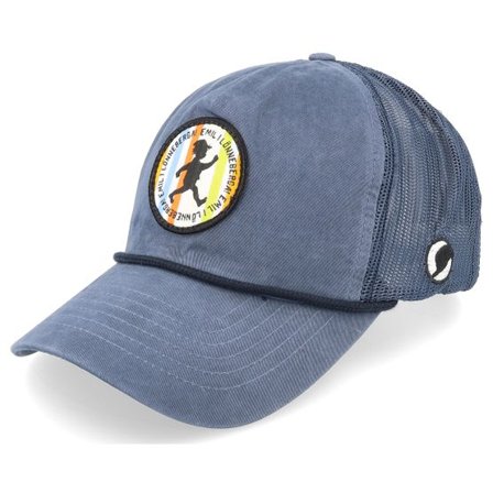 Emil I Lönneberga - Blå trucker Keps - "Emil Striped Circle Unstructered Navy Trucker " @ Hatstore