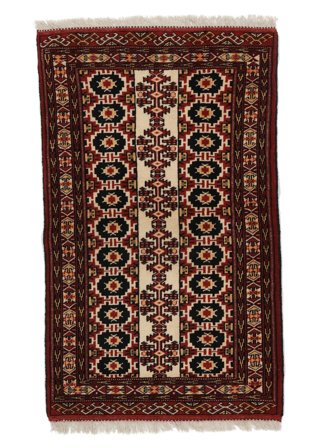Oriental Turkaman Rug 80X129 Black/Brown Wool, Persia
