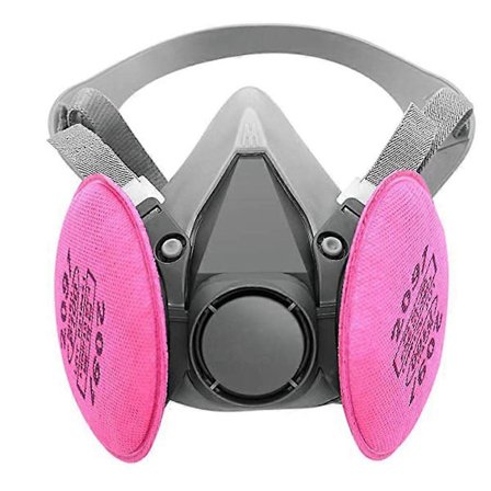 Åndedrætsværn med 2091 Filter, Støvmaske til Kvinder og Mænd Bredt Anvendt til Epoxyharpiks, Asbest, Blymaling, Rengøring